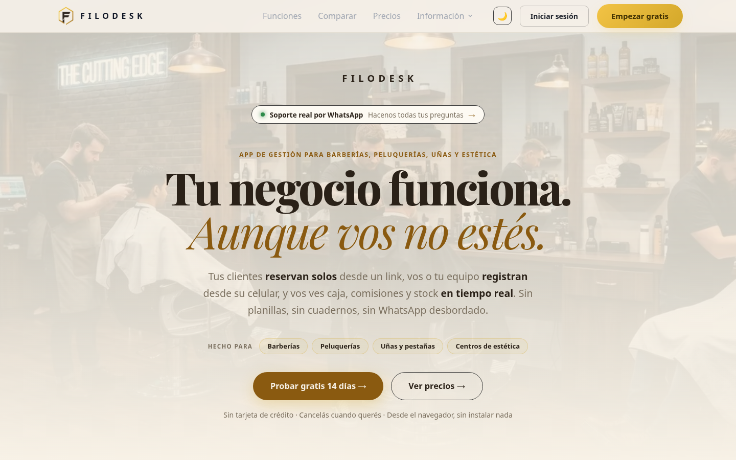 Página principal de FiloDesk