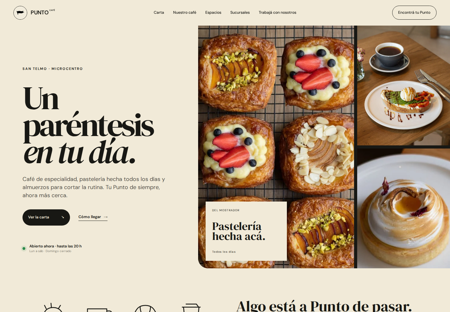 Landing page de Punto Café
